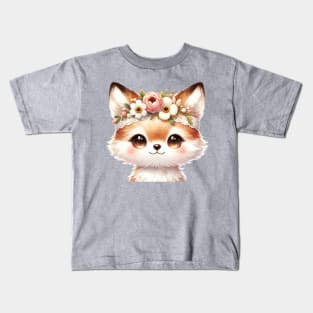 Baby Fox Boho Babies A Watercolor Celebration Kids T-Shirt